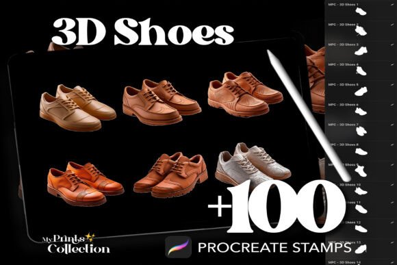 100 Procreate 3D Shoes Stamps: A Workflow Guide for Digital Artists