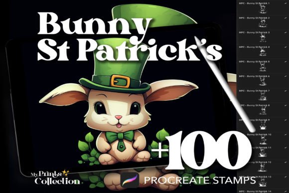 100 Procreate Bunny St Patrick Stamps: Elevate Your Digital Art This March