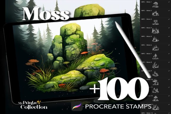 100 Procreate Moss Stamps: A Digital Asset Evaluation