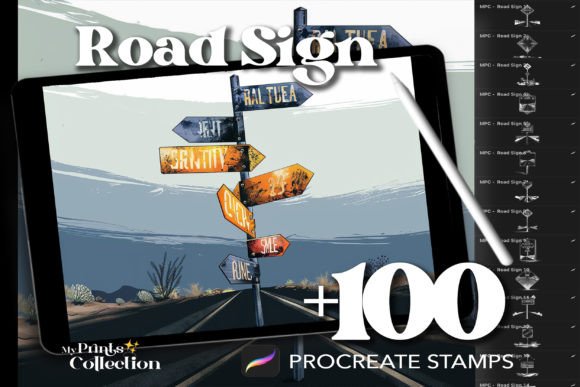 100 Procreate Road Sign Stamps: A Practical Review for Digital Artists