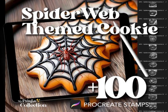 100 Procreate Spiderweb Cookie Stamps