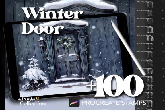 100 Procreate Winter Door Stamps: Elevating Holiday Digital Art