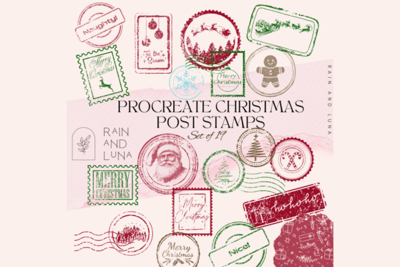 Bring Holiday Cheer to Your iPad Art with Procreate Christmas Post Stamps