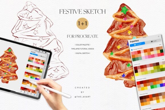 Christmas Cookie Sketch Color Palette