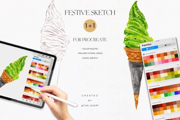Cone Ice Cream Sketch Color Palette: A Practical Evaluation for Digital Artists