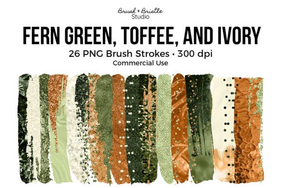 Fern, Toffee, and Ivory Brush Strokes