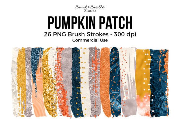 Transform Your Autumn Designs with Pumpkin Patch Brush Stroke Clipart