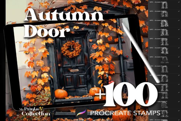 Transform Your Digital Art with 100 Procreate Autumn Door Stamps