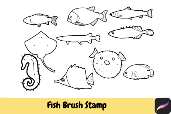 Unlock Your Aquatic Creativity with Fish Animal Brush Stamps for Procreate iPad