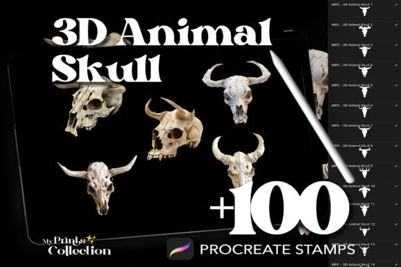 Unlocking Depth: How 3D Animal Skull Stamps Transform Procreate Artwork